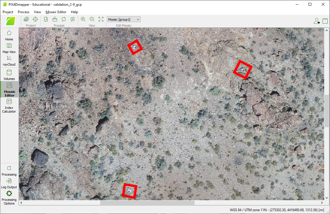 When using ground control points (GCPs) for missions, it is important that they are visible across all flights