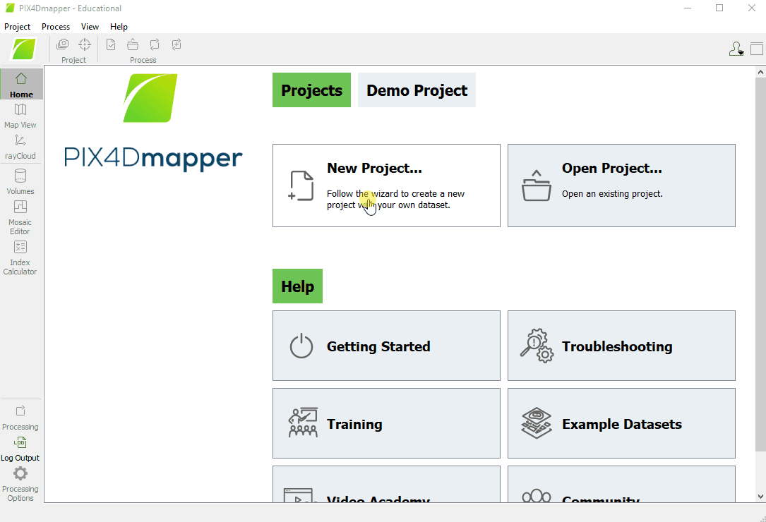 How to create and start processing a project in Pix4Dmapper