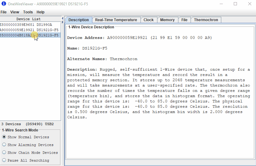 Step-by-step process on how to read data logged by an iButton using the OneWireViewer software